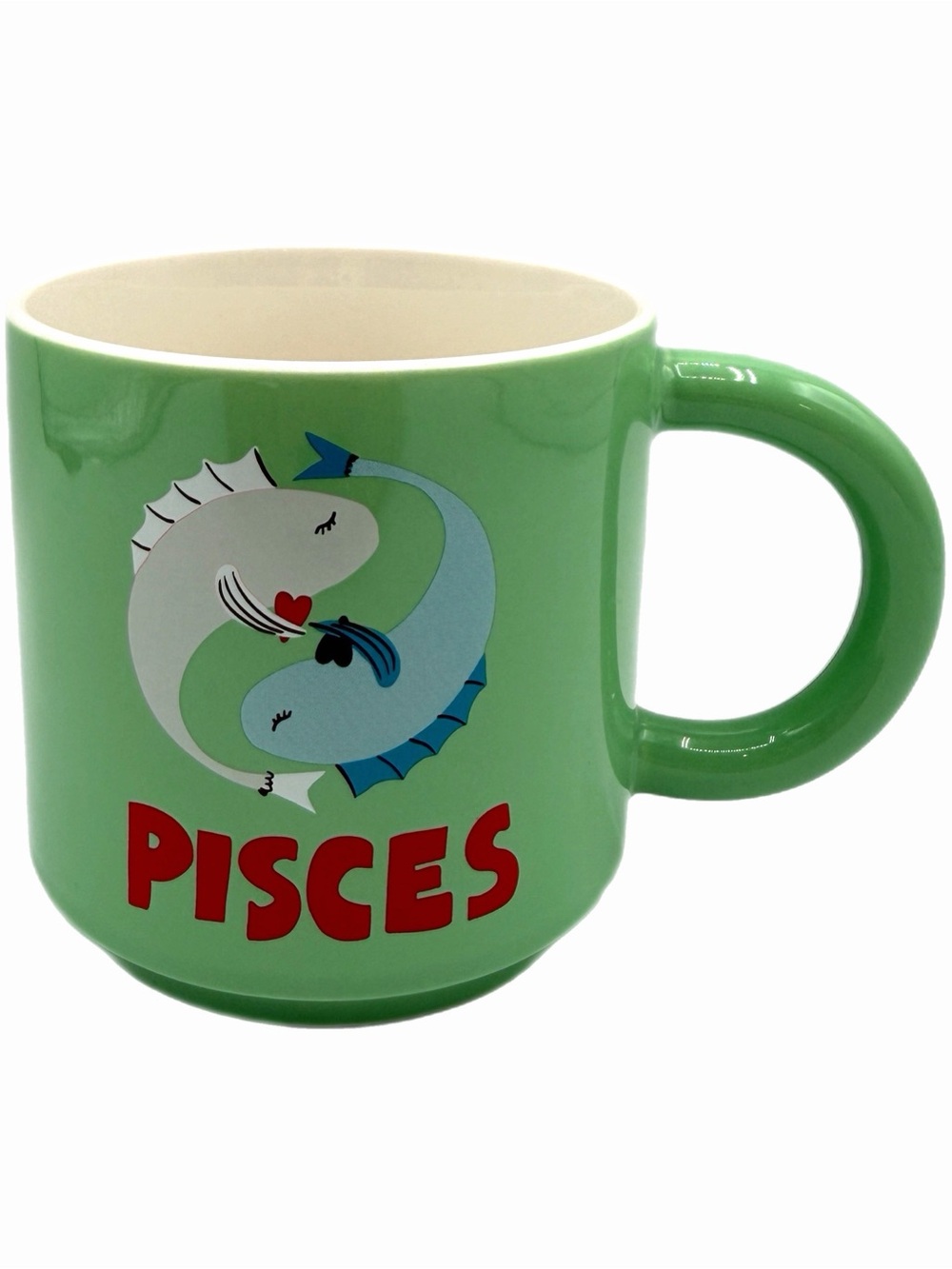 Room Essentials Green Zodiac Pisces 15oz Coffee Mugs – Two-Fish Design Illustrat